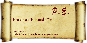 Panics Elemér névjegykártya